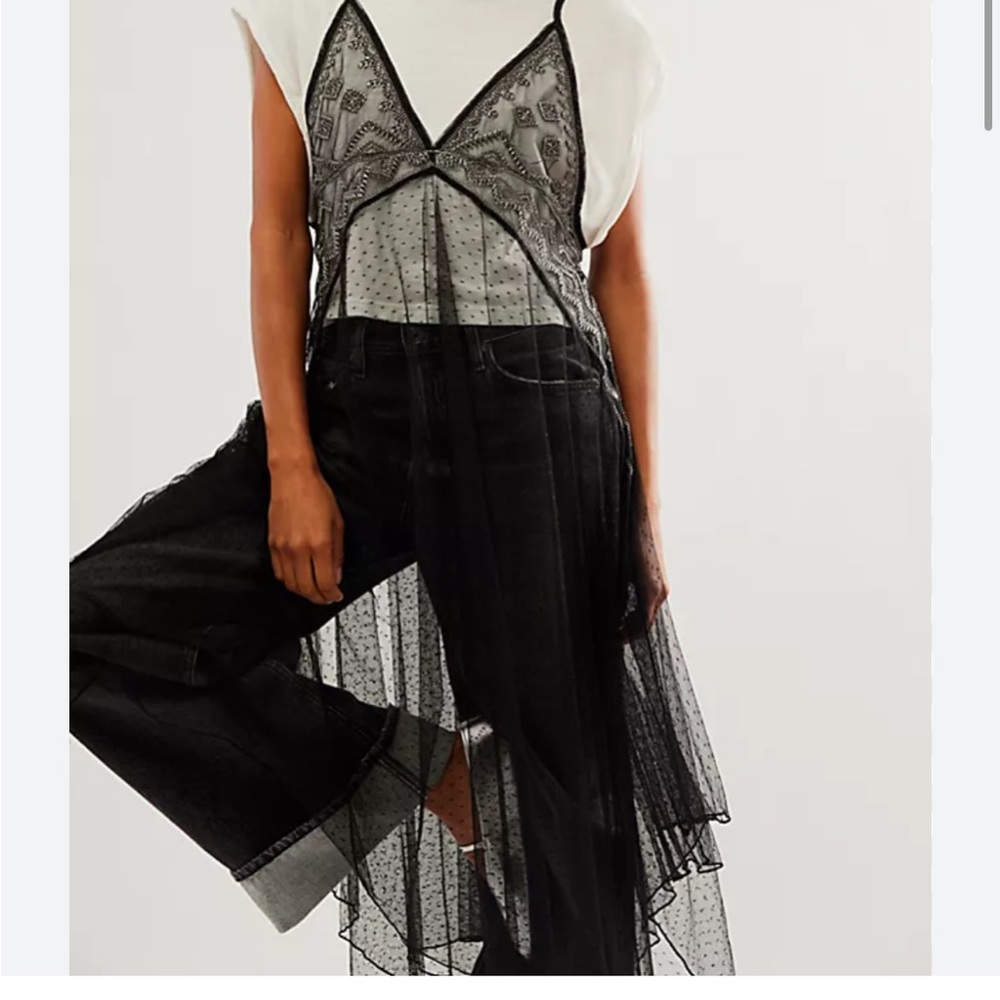 Free People Black and White Camisole Top